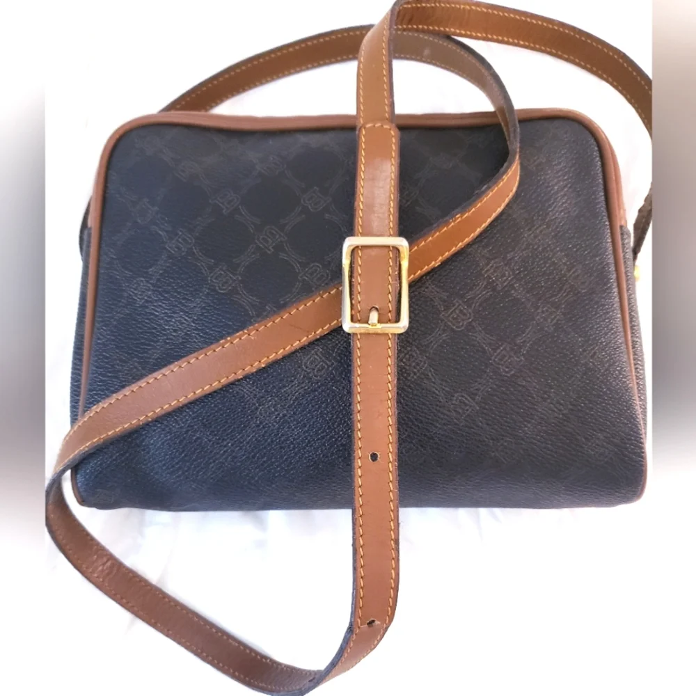 Vintage BALLY Monogram Crossbody Camera Bag & Matching Wallet Set - Brown/Black - Picture 4 of 16